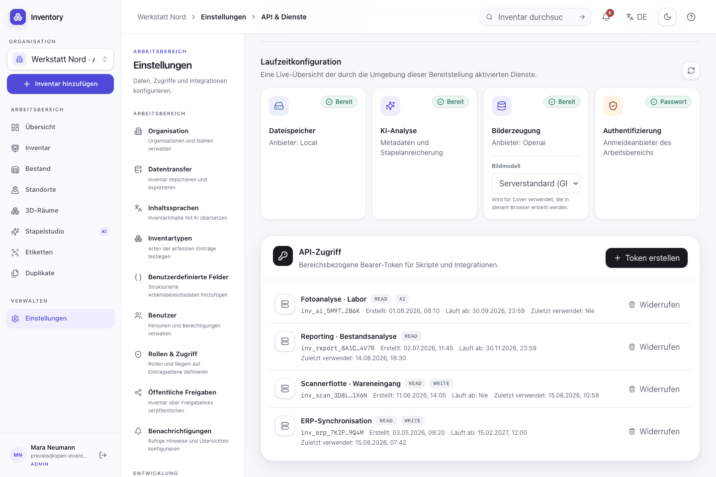 Real Open Inventory web capture with photo-rich demo records for Startup