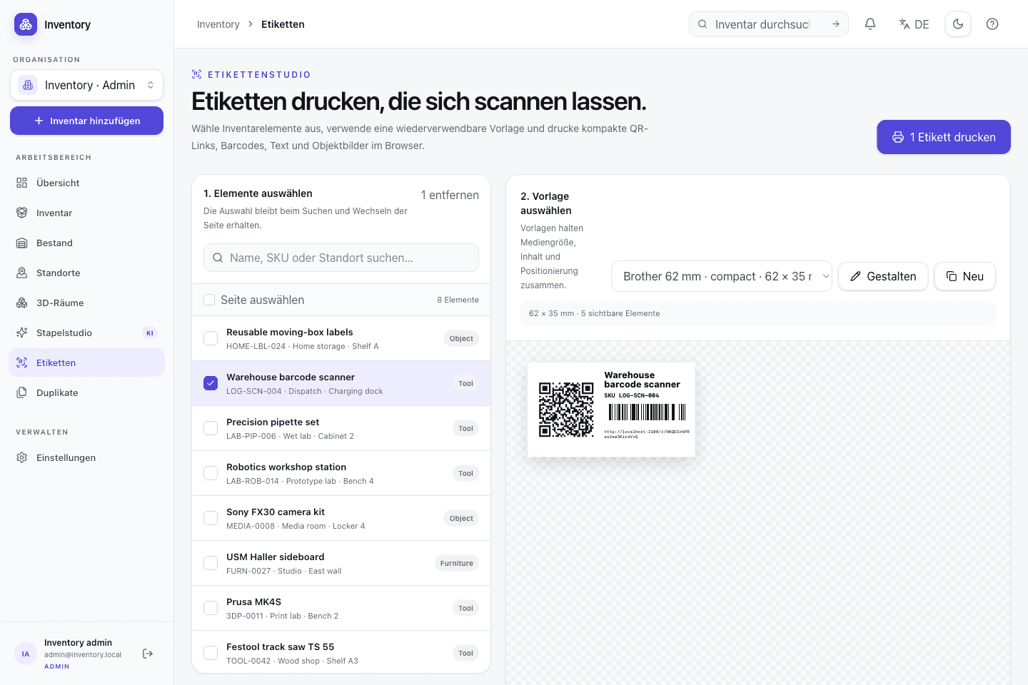 Mock Open Inventory records that can be resolved by codes and API